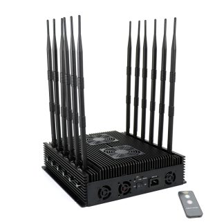 Leistungsstarker 12-Antennen-Jammer Störsender für alle Mobilfunktelefone 2G 3G 4G 5G Signale sowie VHF UHF WIFI Bluetooth GPS LOJACK RC 433 315 | 86W